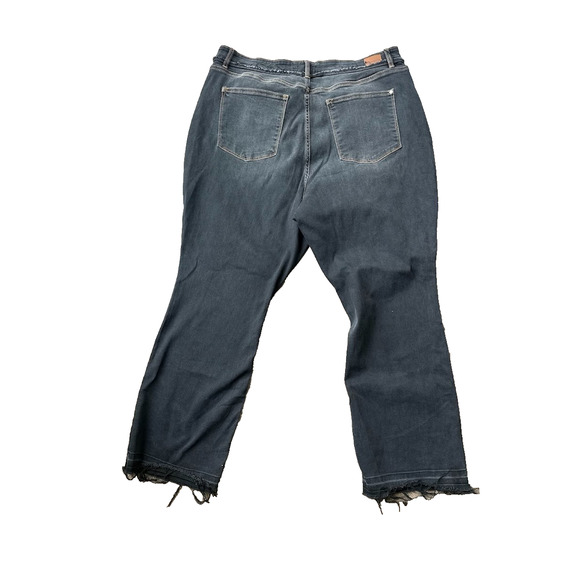 Judy Blue Jeans Womens 24W Black Slim Bootcut High Rise Stretch Raw Released Hem - Picture 7 of 13